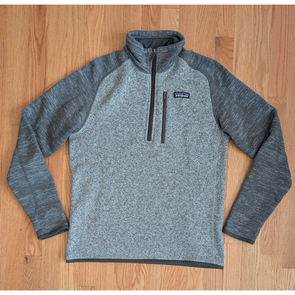 Patagonia Better Sweater Men's Small 1/4 Zip Pullover Gray Fleece Pocket 25522